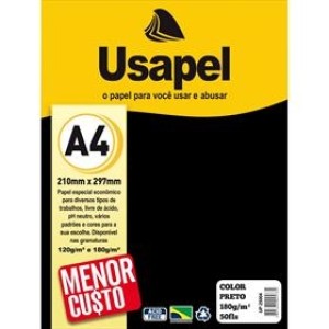 BLOCO PAPEL A4 (COLOR) PRETO 180G COM 50 FOLHAS - FILIPERSON