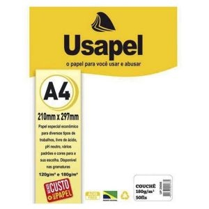 PACOTE PAPEL COUCHE 180G - USAPEL
