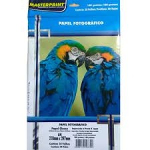 PACOTE PAPEL FOTOGRÁFICO 180G C/20 FLS - MASTERPRINT