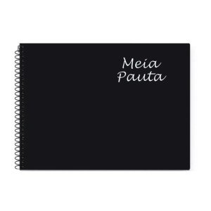CADERNO MEIA PAUTA 96FOLHAS CAPA DURA LISO