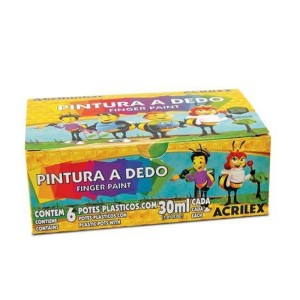 PINTURA A DEDO 6 CORES 30ML ACRILEX