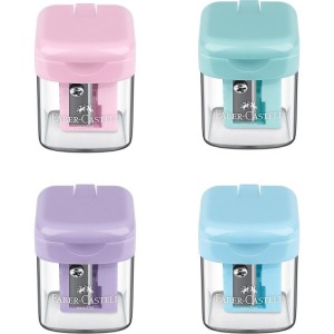 APONTADOR COM  DEPÓSITO MINIBOX CORES PASTEL  - FABER CASTELL