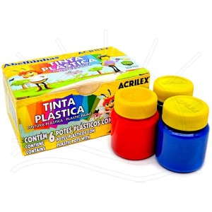 TINTA PLÁSTICA 15ML COM 6 CORES